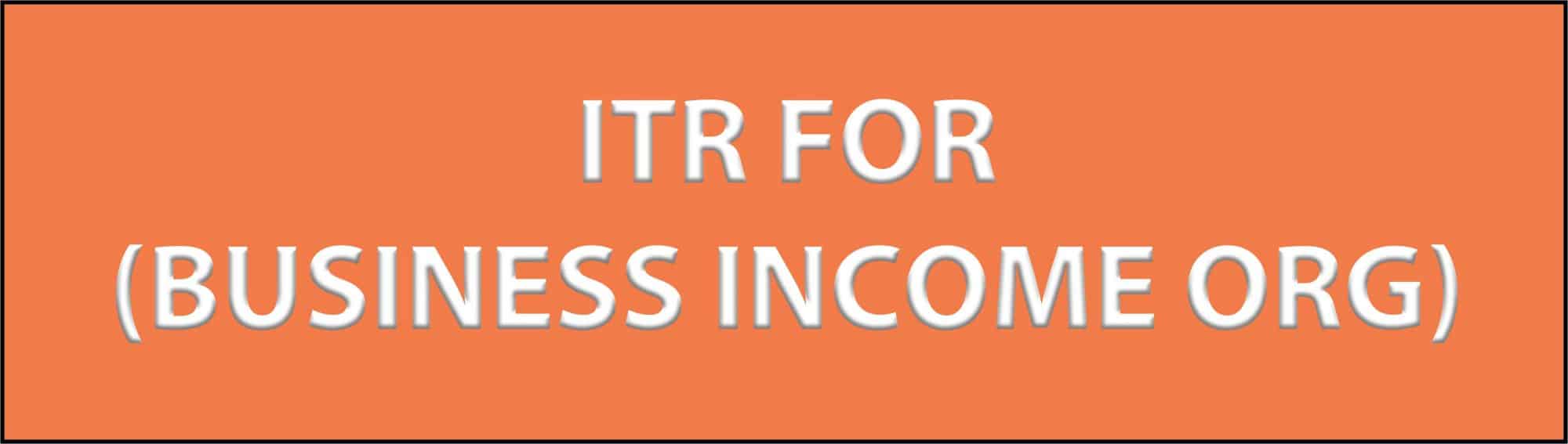 ITR FOR BUSINESS INCOME ORG