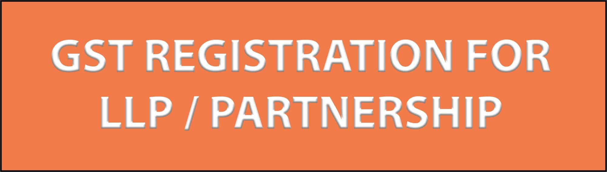 gst registration for LLP/Partnership